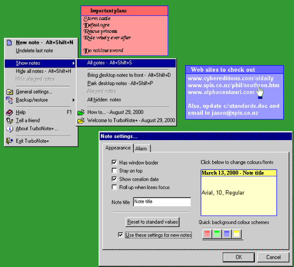 Screenshot of TurboNote 3.4