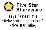 Five Star Shareware lists TurboNote sticky note shareware